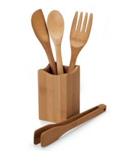 4 Piece Bamboo Kitchen Utensil Set