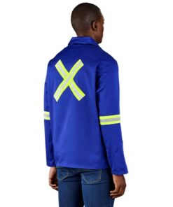 Site Premium Polycotton Workwear Jacket – Reflective Arms & Back – Yellow Tape