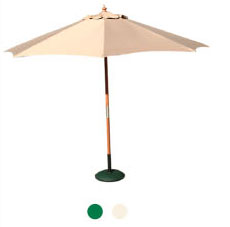 3.5m Round Wooden Umbrella. – 220g Polyester H/Green