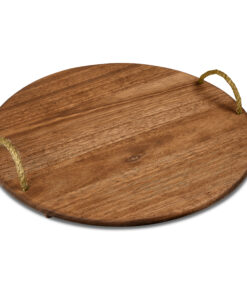 Saligna Wood Round Food Platter or Cutting Board – Large