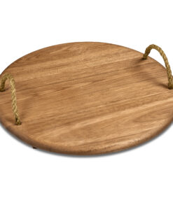 Saligna Wood Round Food Platter or Cutting Board – Medium