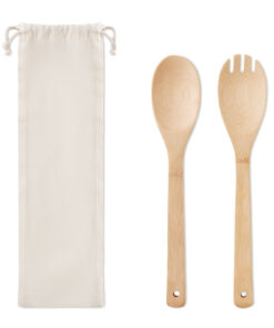 Set of Bamboo Salad Utensils, in carry bag