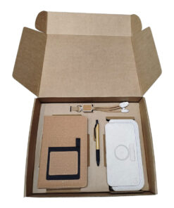 Tech Eco Gift Set With Pocket Notebook, Pen, Wireless Charger With Lamp & Multi-functional Cable