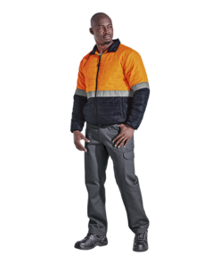 Two Tone Quilted Jacket With Reflective Tape – Avail Orange or Yellow