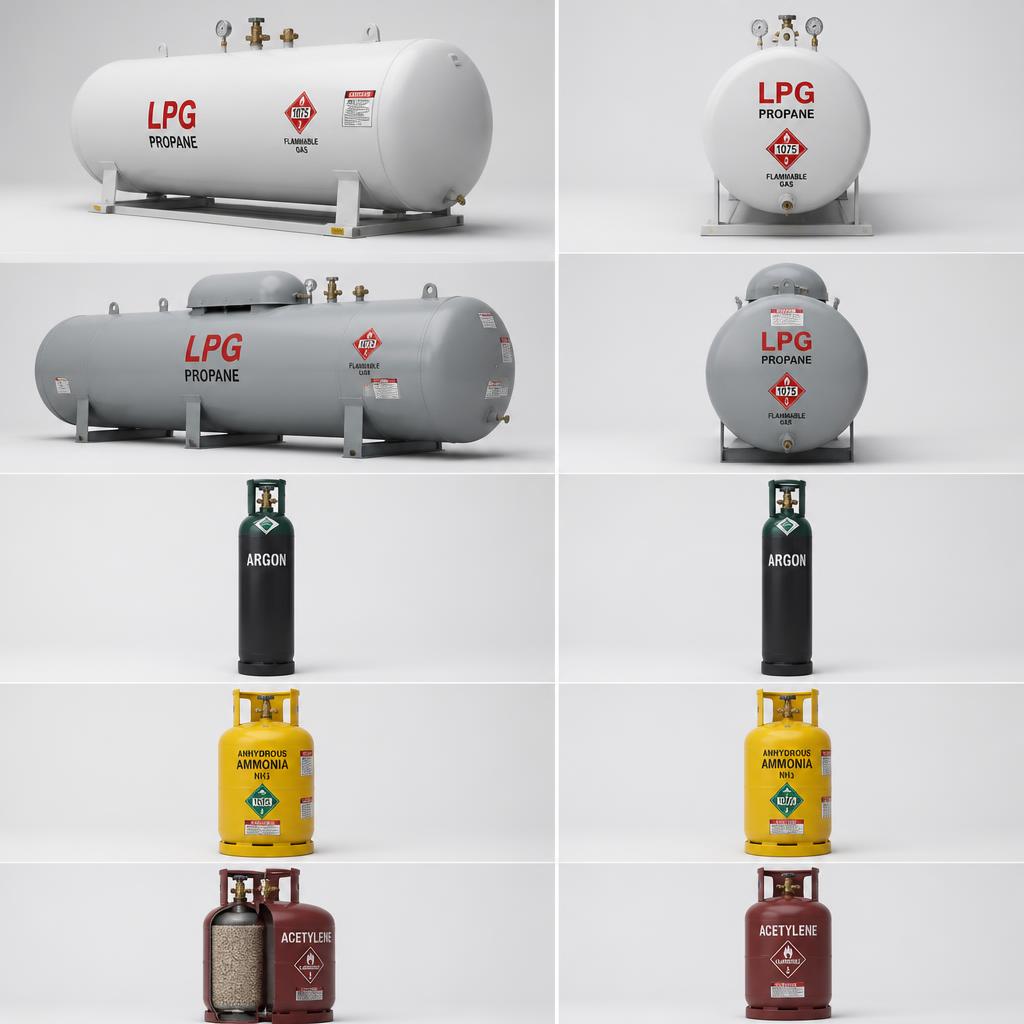 Oxygen and acetylene tanks